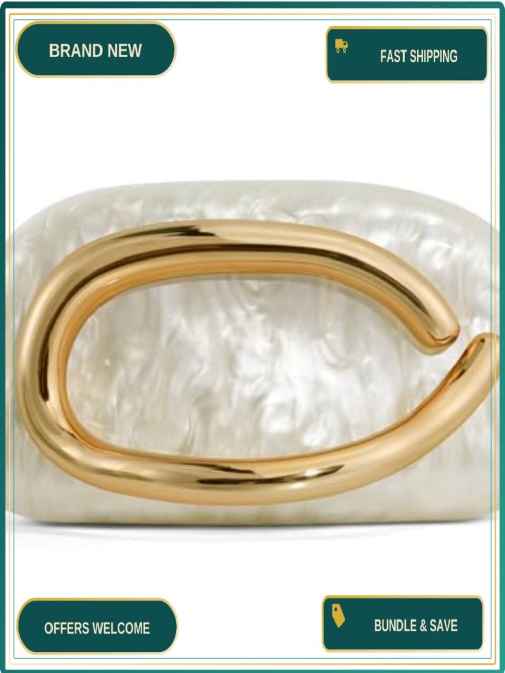 PU Leather Evening Clutch with Shoulder Strap Magnetic Closure